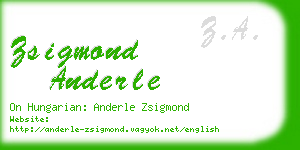 zsigmond anderle business card